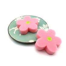 Soft feeling and pink flower shape bath sponge for taking a shower